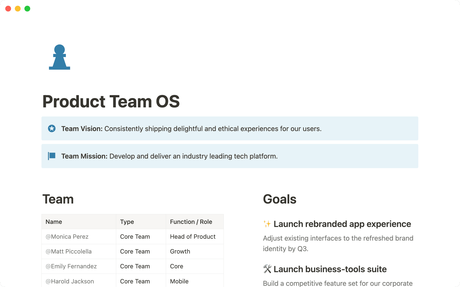 Use a team home to package your team's most vital information to share with cross-functional partners.