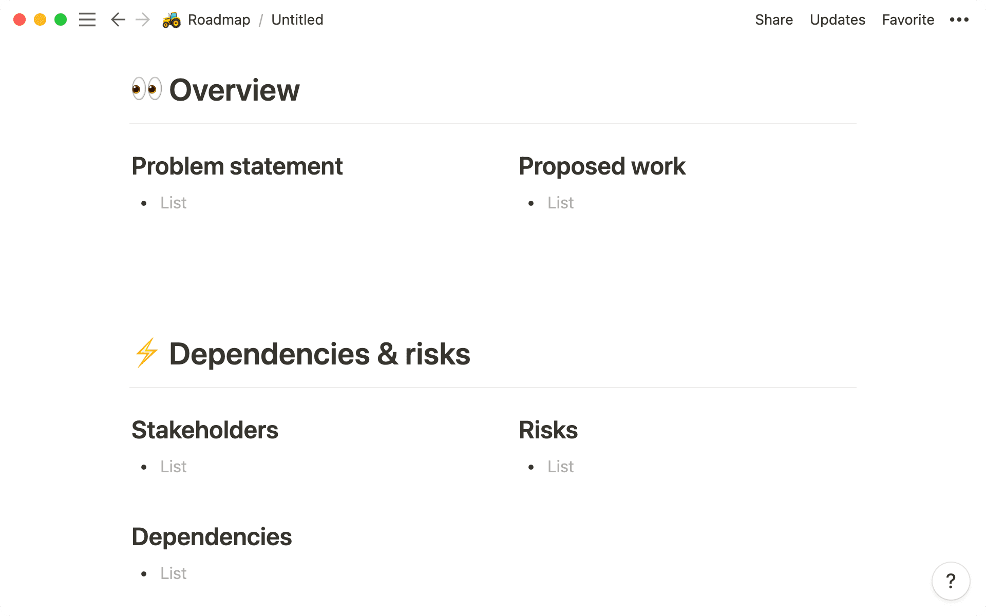 Headers help make information in your templates digestible.