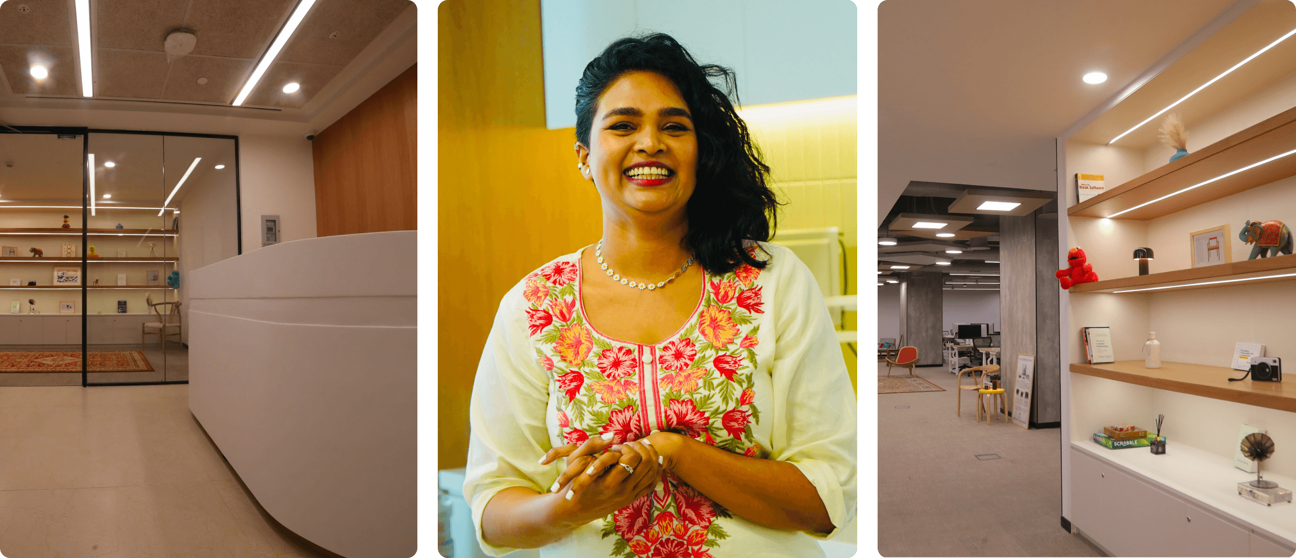 Monica and the bookshelves