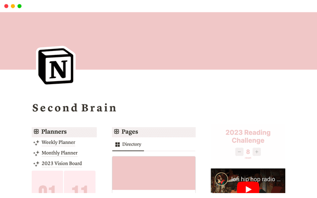 Ultimate Life Planner Notion Template, Minimalist Theme